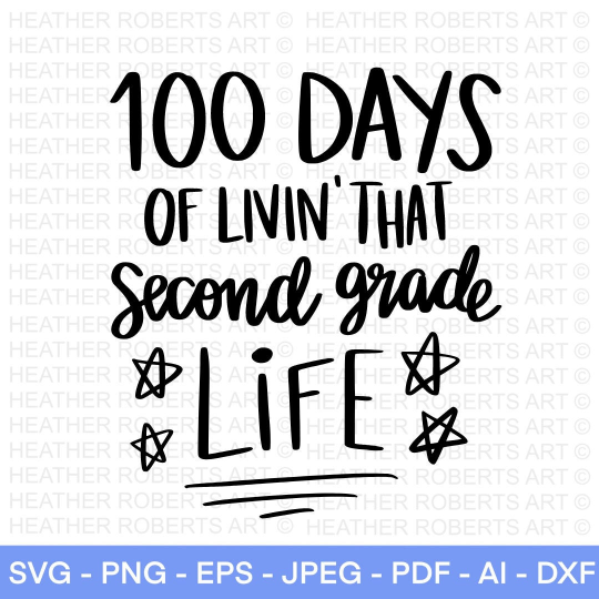 100 Days of School Second Grade SVG