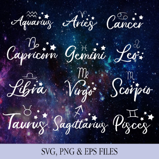 Zodiac Signs SVG Bundle