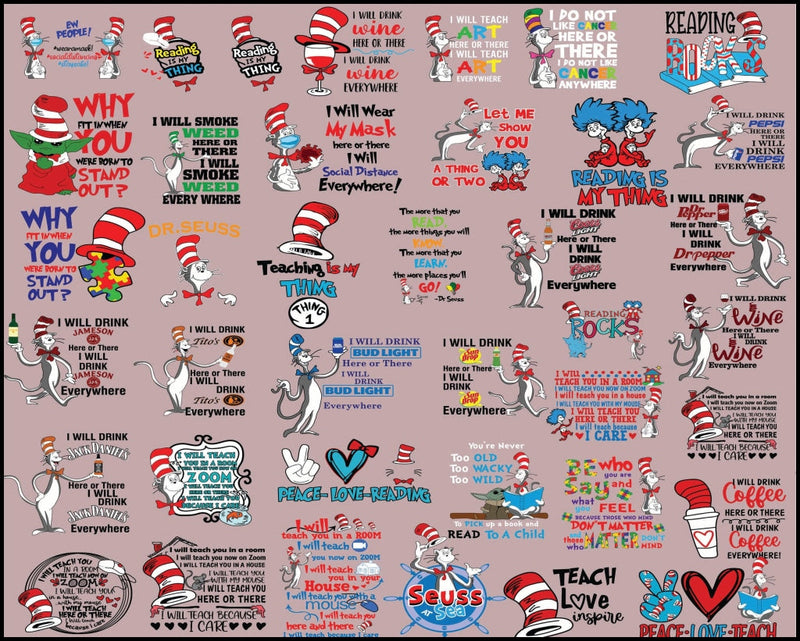 Dr seuss bundle svg - Digital download