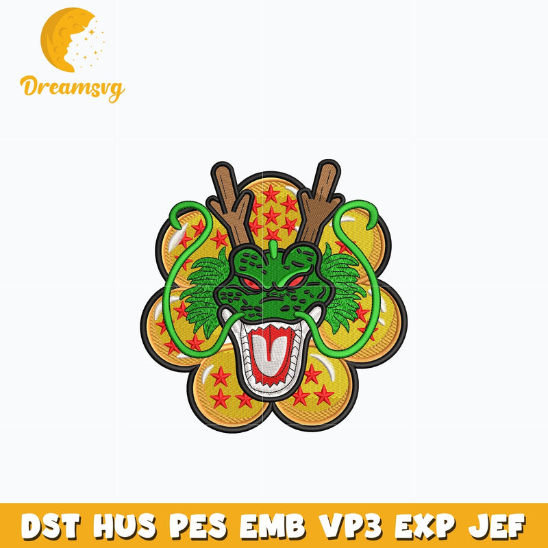 Shenron face embroidery design