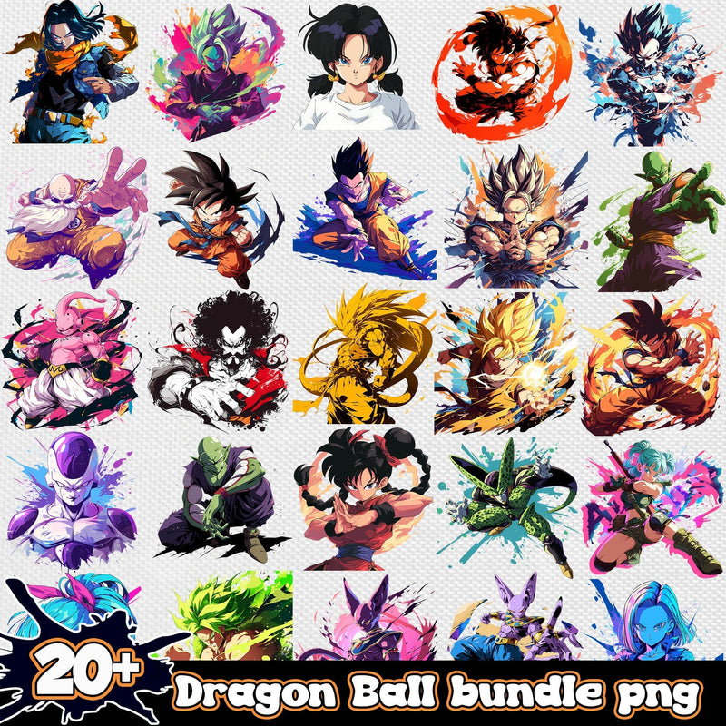 Dragon ball watercolor png bundle ver 2