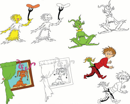 Dr seuss bundle svg, dr seuss svg, dr seuss quotes svg, png, dxf, eps digital file