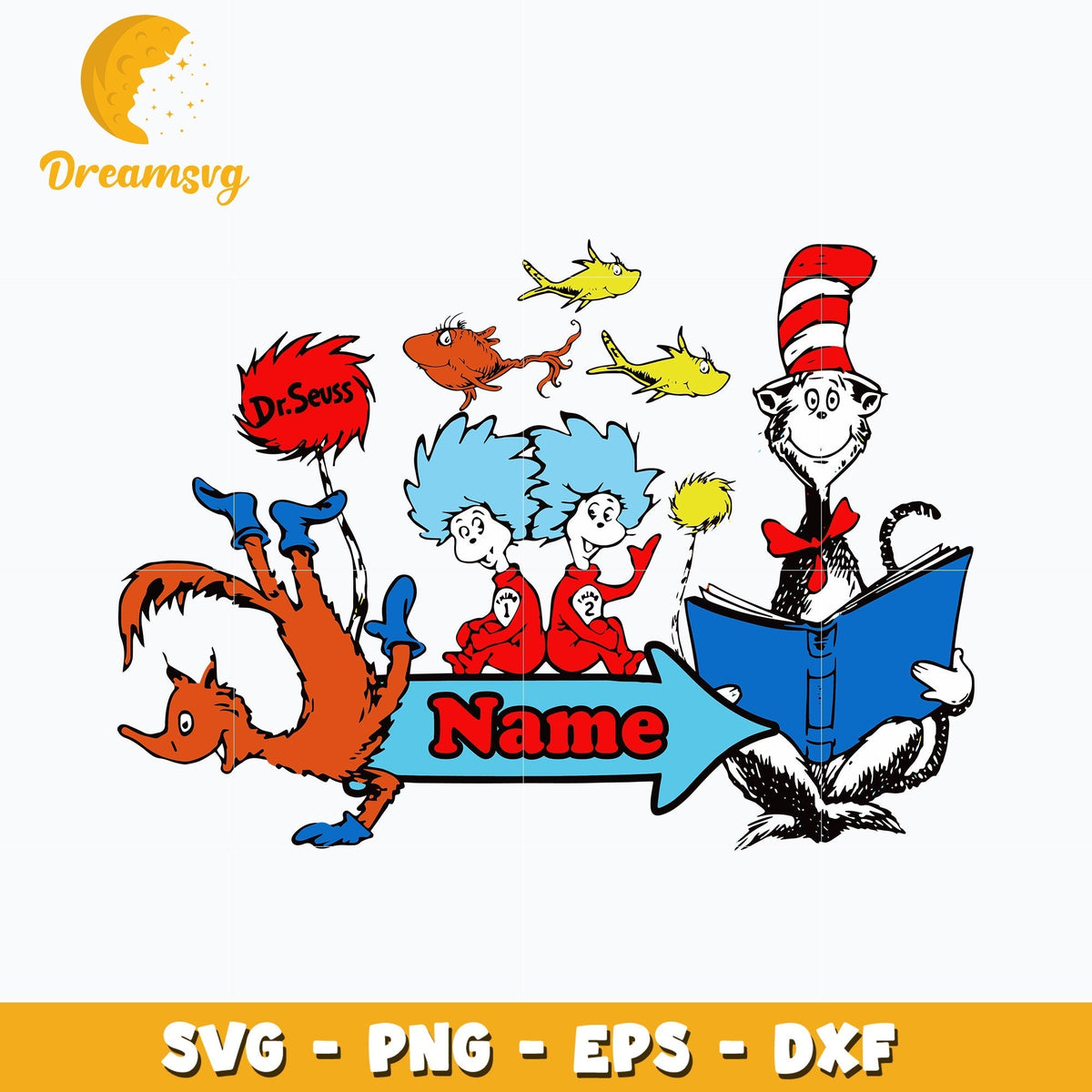 Dr Seuss friends name svg