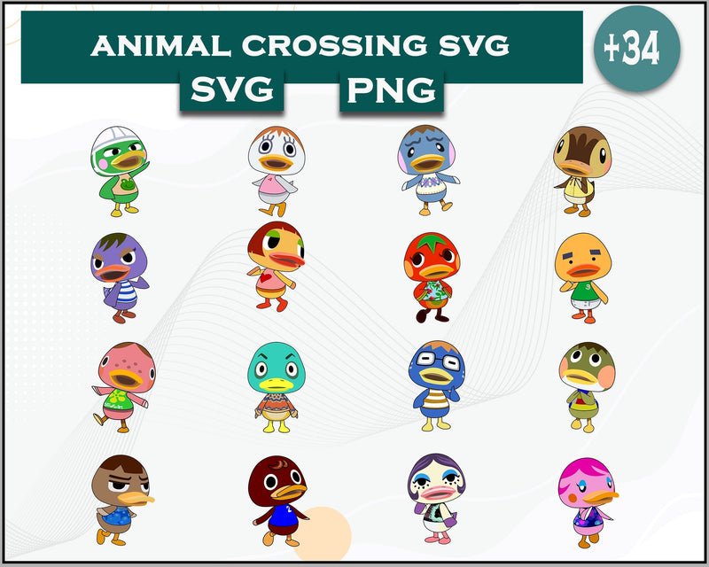 34+ Duck Svg Bundle, Animal Crossing Svg Bundle, Animal Crossing Svg, Cartoon svg, png digital file