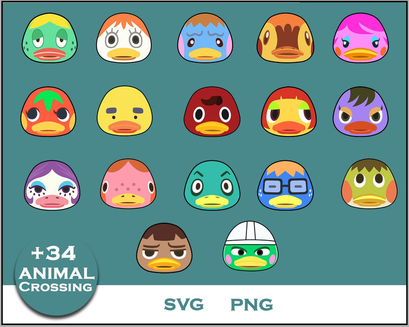 34+ Duck Svg Bundle, Animal Crossing Svg Bundle, Animal Crossing Svg, Cartoon svg, png digital file