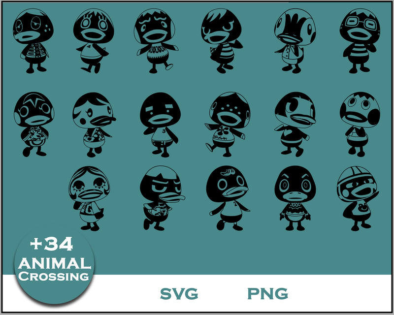 34+ Duck Svg Bundle, Animal Crossing Svg Bundle, Animal Crossing Svg, Cartoon svg, png digital file