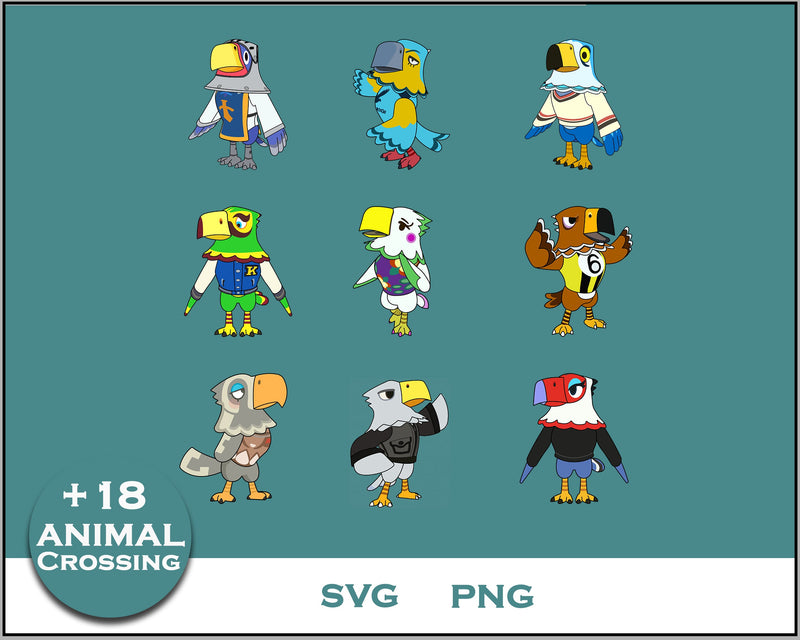 18+ Eagle Svg Bundle, Animal Crossing Svg Bundle, Animal Crossing Svg, Cartoon svg, png digital file