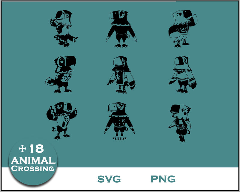 18+ Eagle Svg Bundle, Animal Crossing Svg Bundle, Animal Crossing Svg, Cartoon svg, png digital file