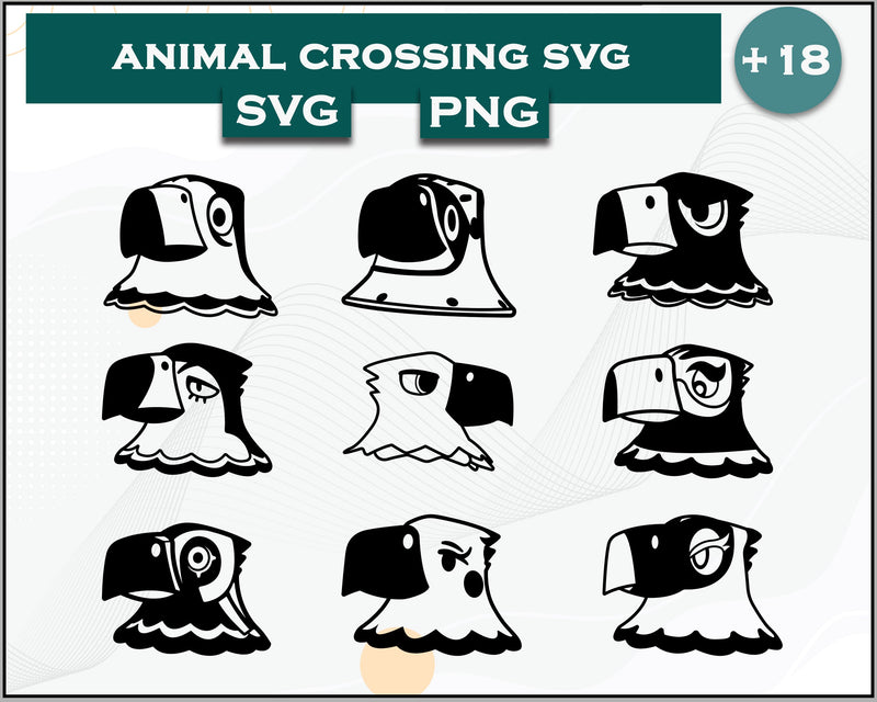 18+ Eagle Svg Bundle, Animal Crossing Svg Bundle, Animal Crossing Svg, Cartoon svg, png digital file