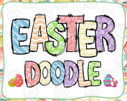 Easter Doodle Alphabet Bundle, Easter PNG Letters, Sublimation, Easter Day Png, Easter Font, Digital Download