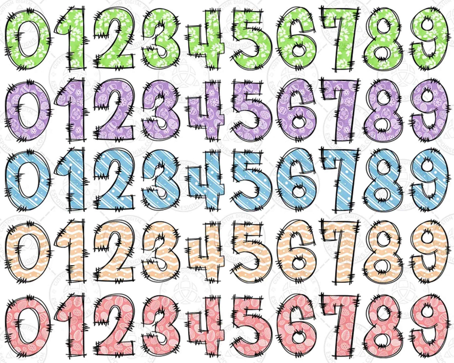Easter Doodle Alphabet Bundle, Easter PNG Letters, Sublimation, Easter Day Png, Easter Font, Digital Download