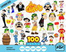 El Chavo Del Ocho clipart set, El Chavo SVG cut files for Cricut / Silhouette, instant download