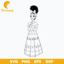 Dolores Madrigal outline svg, Encanto svg, Bundle Encanto svg, Birthday Party svg, Birthday svg, cut files for cricut silhouette, layered svg, cricut svg, png, dxf, eps digital file.