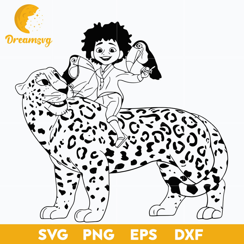 Antonio Leopard outline Svg, Encanto svg, Bundle Encanto svg, Birthday Party svg, Birthday svg, cut files for cricut silhouette, layered svg, cricut svg, png, dxf, eps digital file.