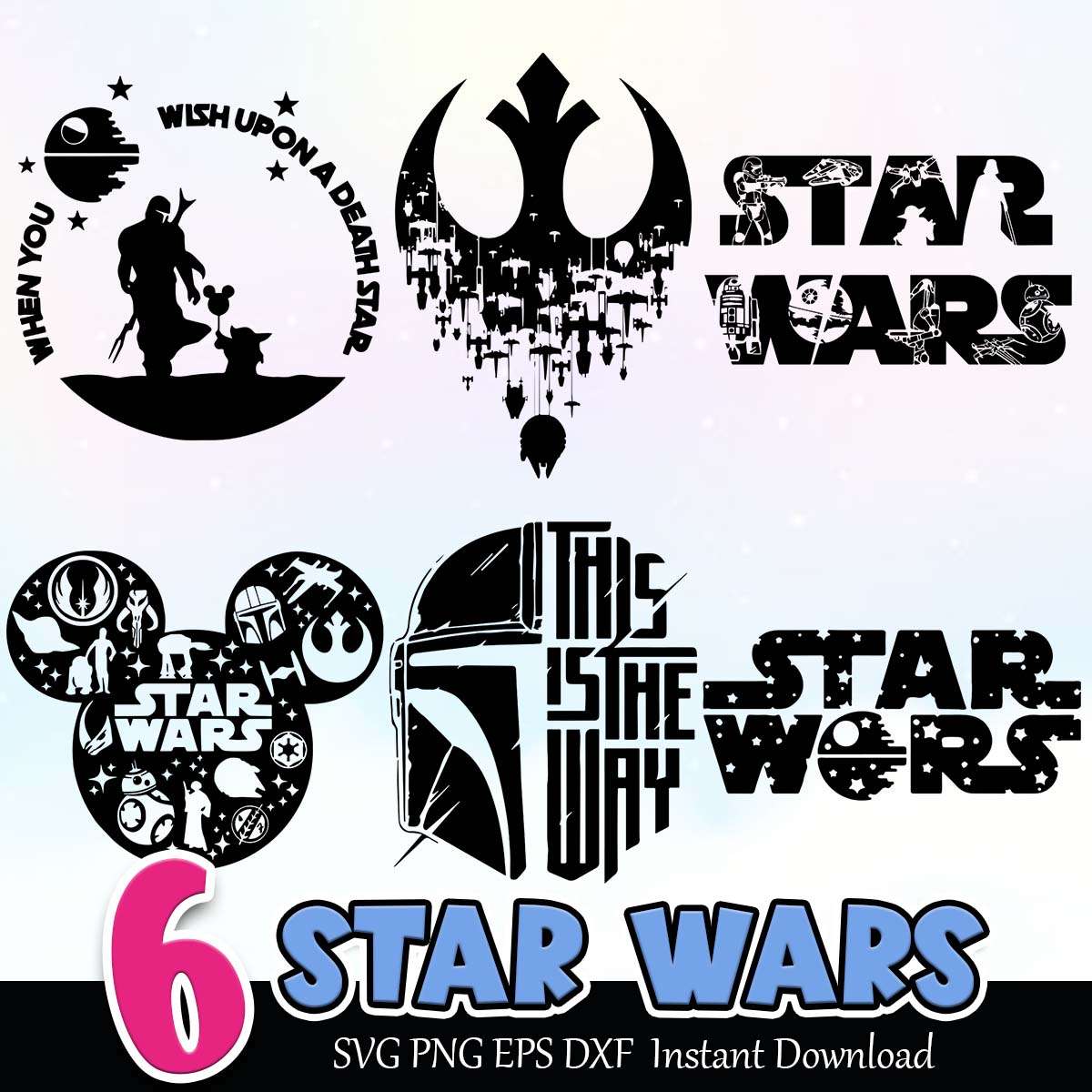 Star Wars SVG PNG EPS DXF Bundle Instant Download