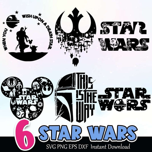 Star Wars SVG PNG EPS DXF Bundle Instant Download