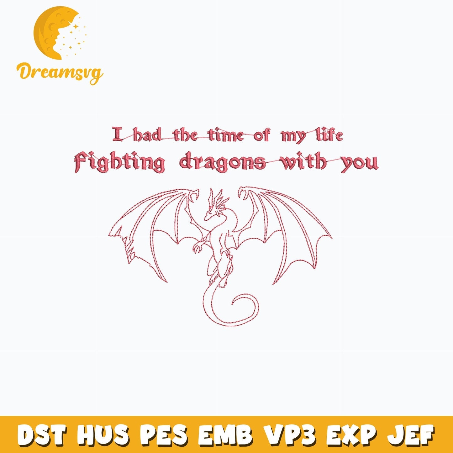 Fighting dragon with you embroidery
