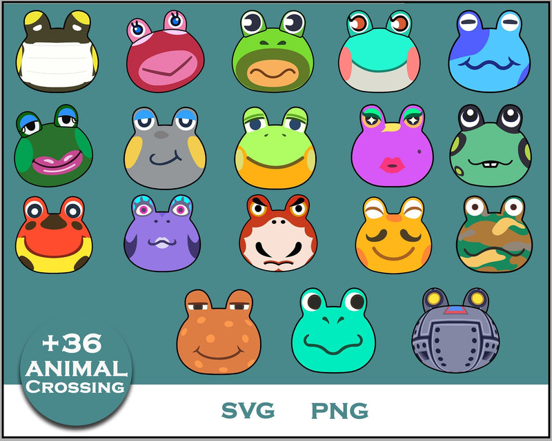 36+ Frog Svg Bundle, Animal Crossing Svg Bundle, Animal Crossing Svg, Cartoon svg, png digital file