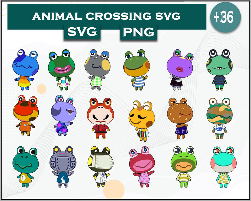 36+ Frog Svg Bundle, Animal Crossing Svg Bundle, Animal Crossing Svg, Cartoon svg, png digital file