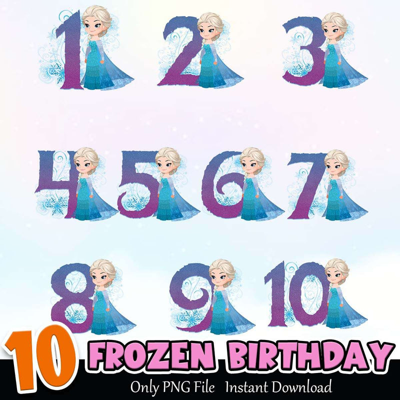 Frozen Birthday PNG Bundle Sublimation Instant Download