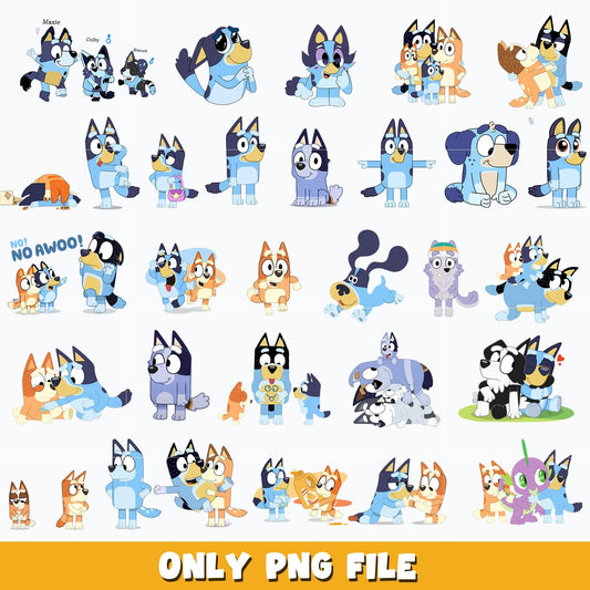 Bluey and bingo dog bundle png, bluey png, Digital download