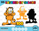 Garfield 100 cliparts bundle, Garfield SVG cut files for Cricut / Silhouette, Garfield PNG