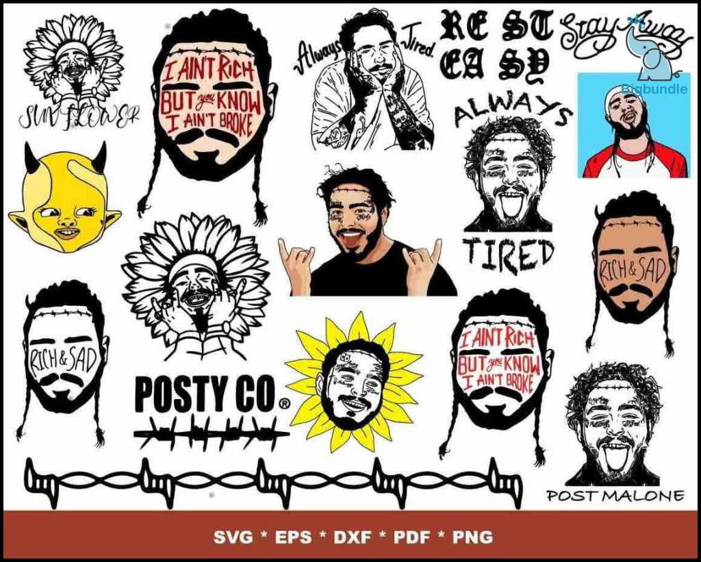giaga bundle svg, Post Malone Bundle Svg, Trending Svg, Post Malone Sv