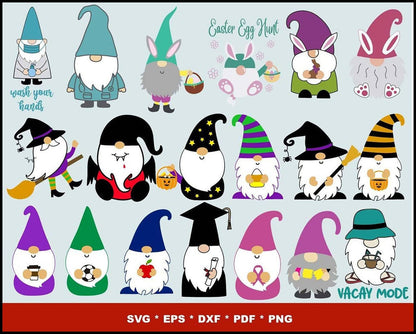 Gnomes SVG, Gnomes Bundle, Scandinavian Gnome, Nordic Gnome, Gnome Clipart