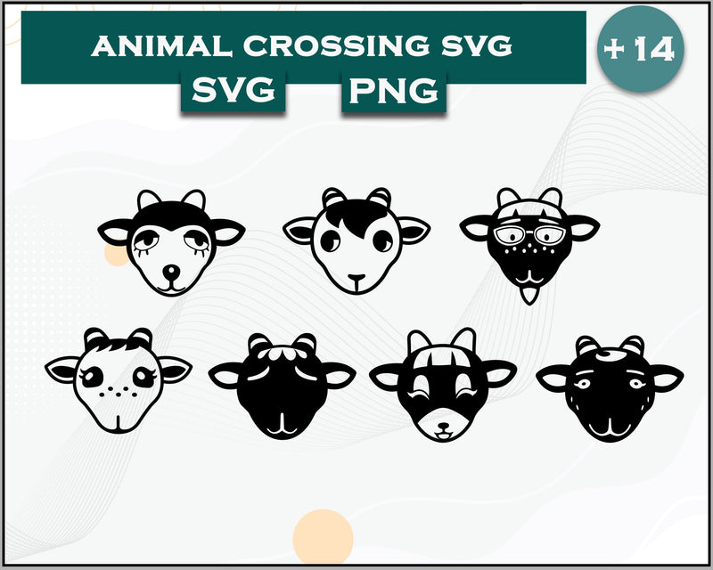 14+ Goat Svg Bundle, Animal Crossing Svg Bundle, Animal Crossing Svg, Cartoon svg, png digital file