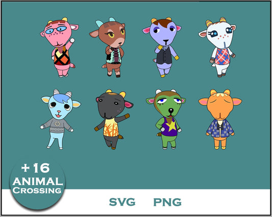 16+ Goat Svg Bundle, Animal Crossing Svg Bundle, Animal Crossing Svg, Cartoon svg, png digital file