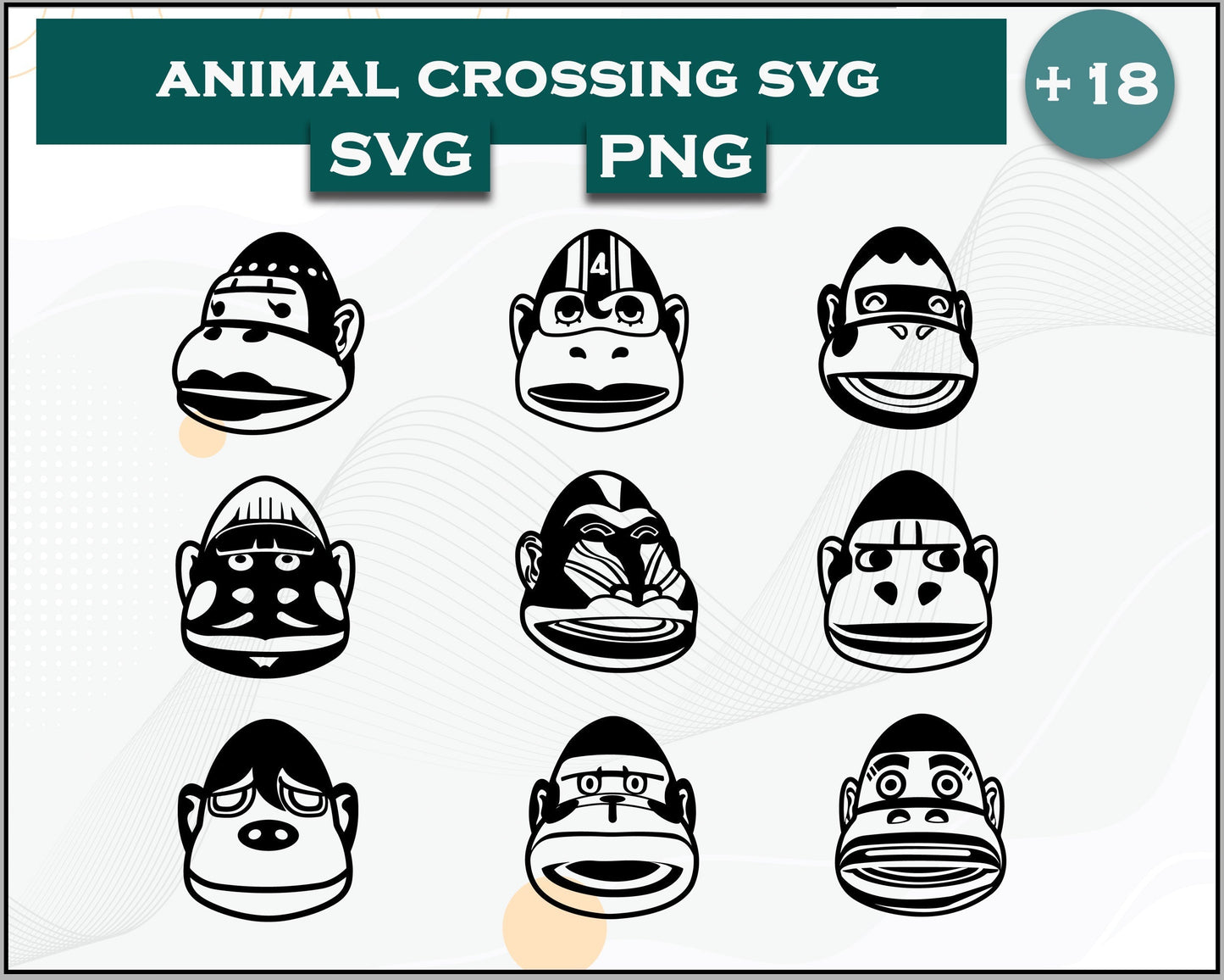 18+ Gorilla Svg Bundle, Animal Crossing Svg Bundle, Animal Crossing Svg, Cartoon svg, png digital file