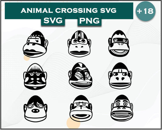 18+ Gorilla Svg Bundle, Animal Crossing Svg Bundle, Animal Crossing Svg, Cartoon svg, png digital file