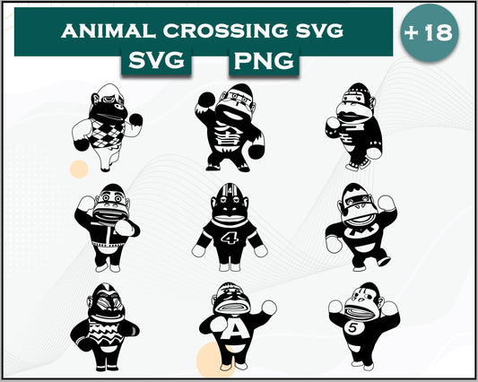 18+ Gorilla Svg Bundle, Animal Crossing Svg Bundle, Animal Crossing Svg, Cartoon svg, png digital file