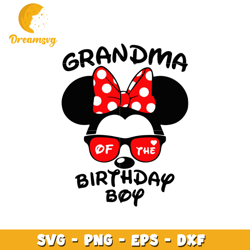 Minnie grandma of the birthday boy svg