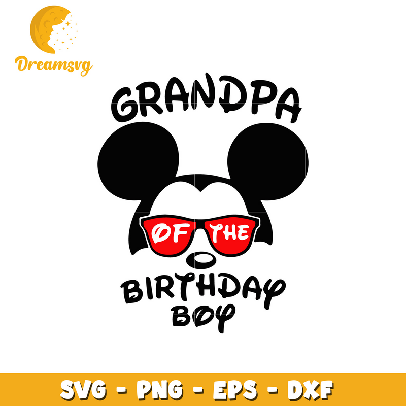 Mickey grandma of the birthday boy svg