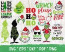 The Grinch Clipart Bundle, PNG & SVG Cut Files for Cricut & Silhouette