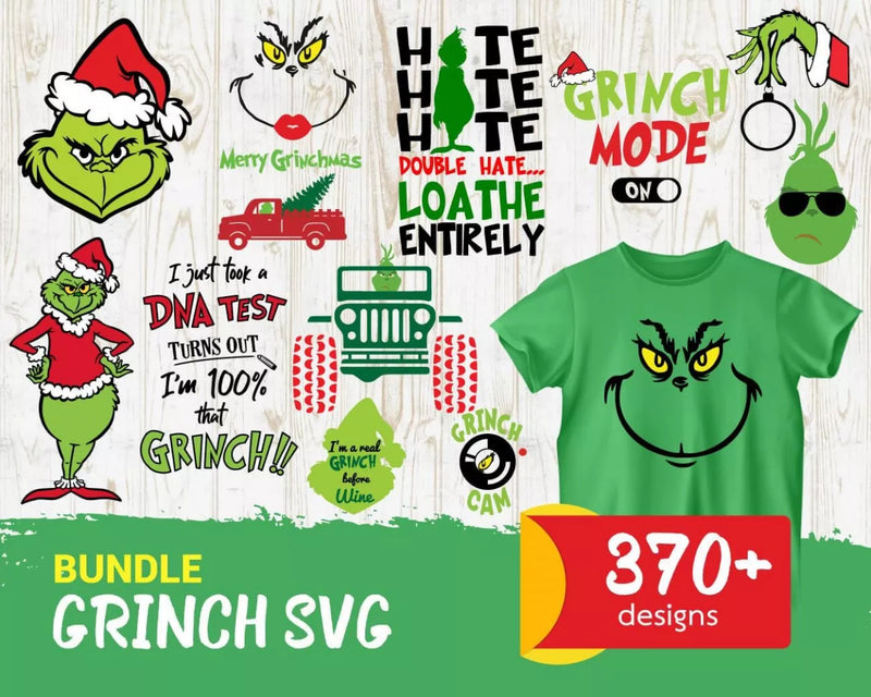 The Grinch Clipart Bundle, PNG & SVG Cut Files for Cricut & Silhouette