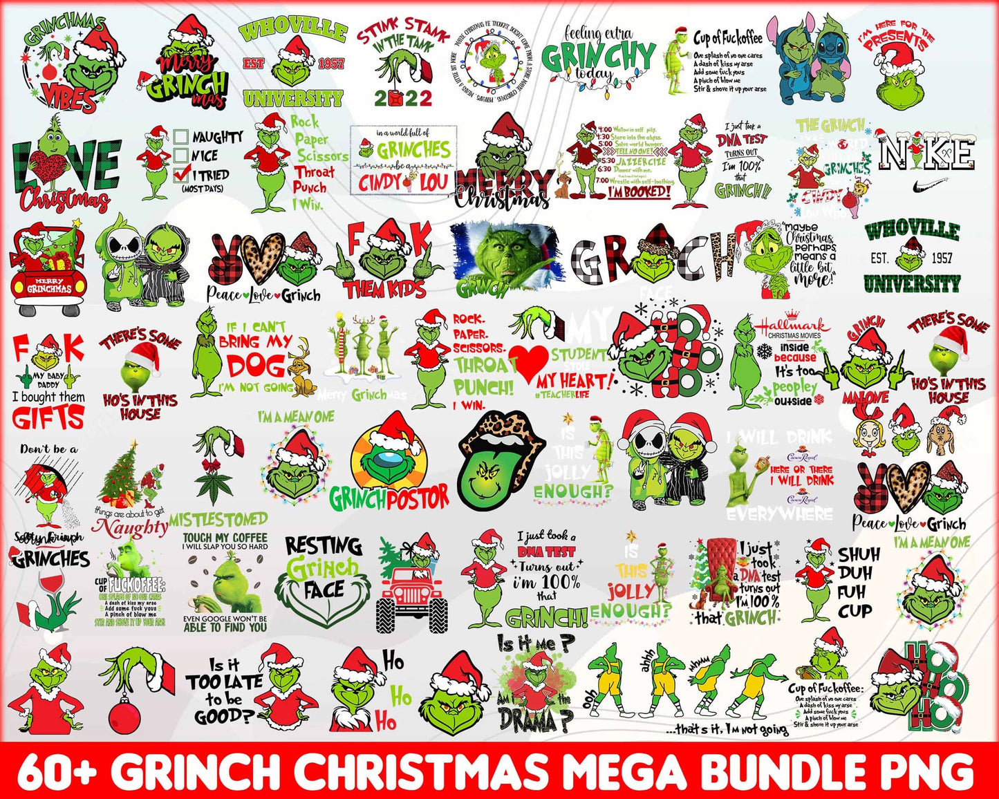 Version 3.0 - Ultimate Grinch Bundle SVG, Combo Grinch SVG, Grinch Cutting Image, Christmas Grinch svg png eps dxf jpg