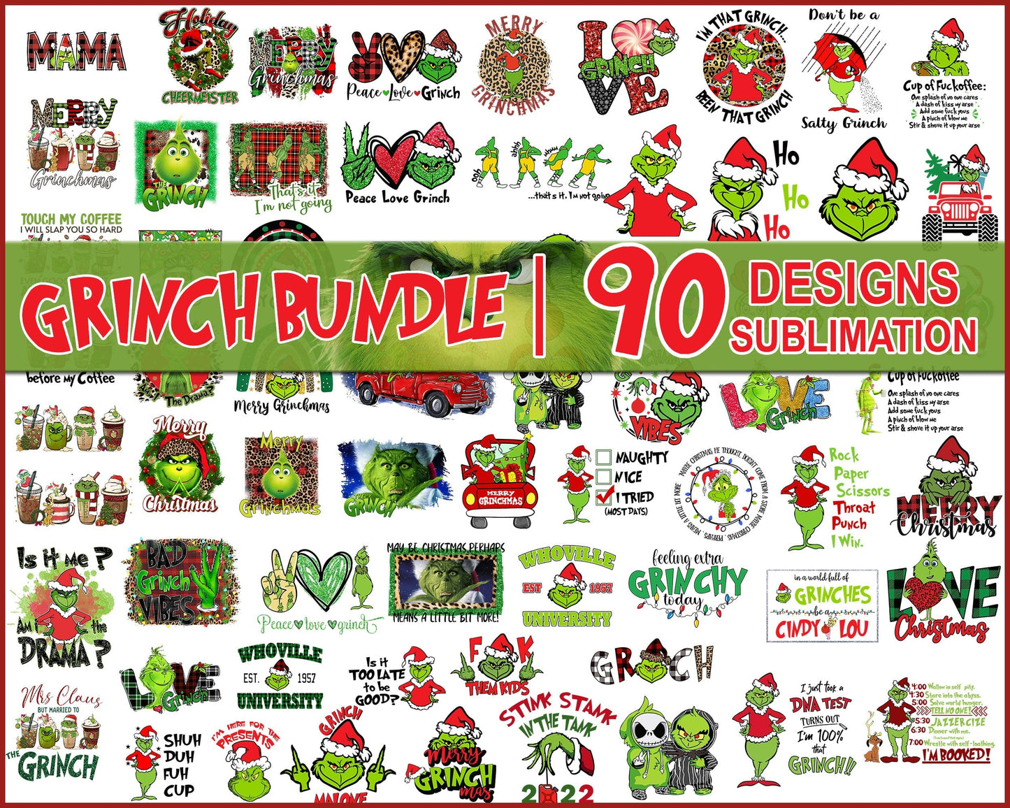 Version 3.0 - Ultimate Grinch Bundle SVG, Combo Grinch SVG, Grinch Cutting Image, Christmas Grinch svg png eps dxf jpg