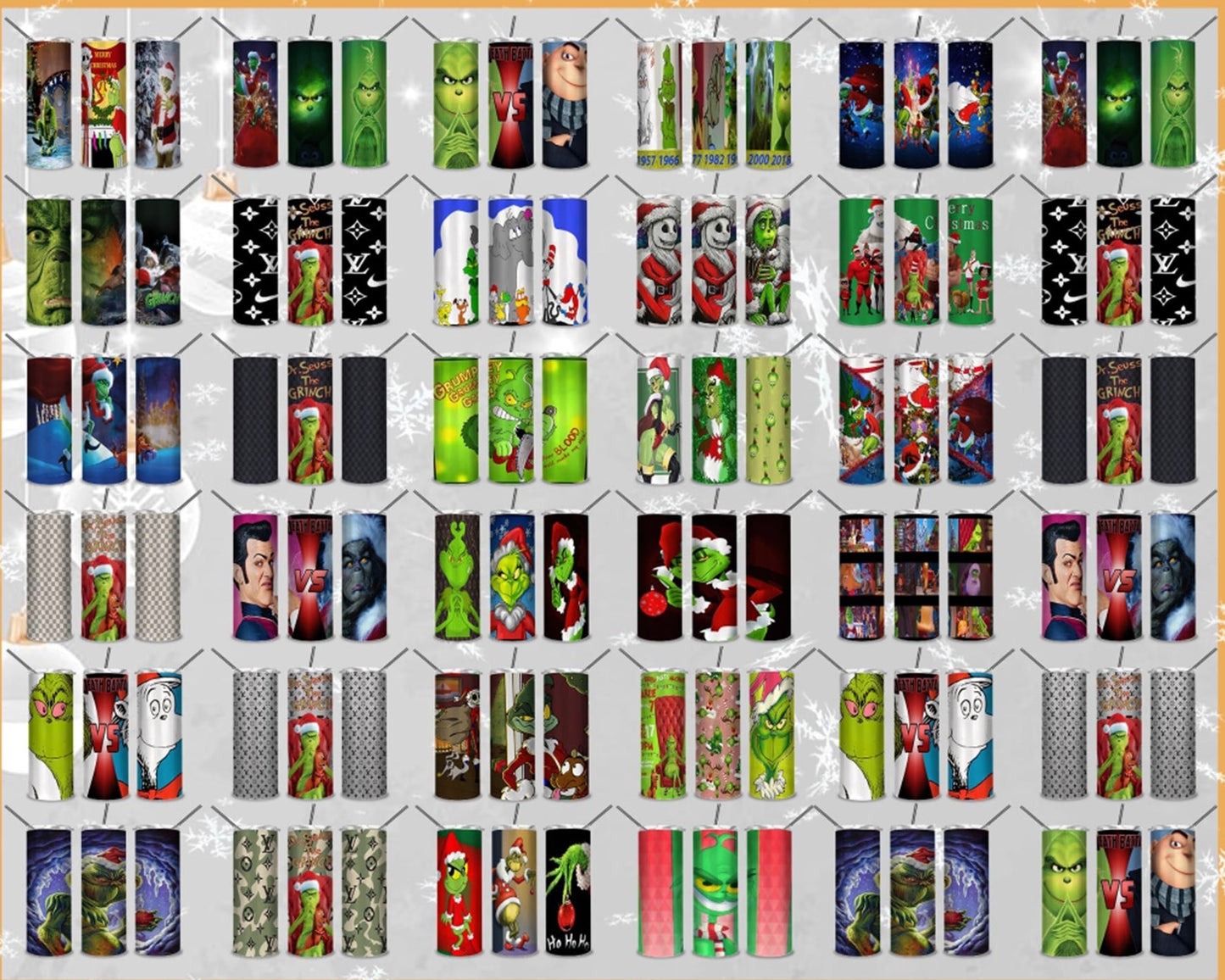 130+ The Grinch 20oz skinny tumbler 2022 designs PNG, Christmas Grinch PNG bundle, Grinchmas 20oz tumbler