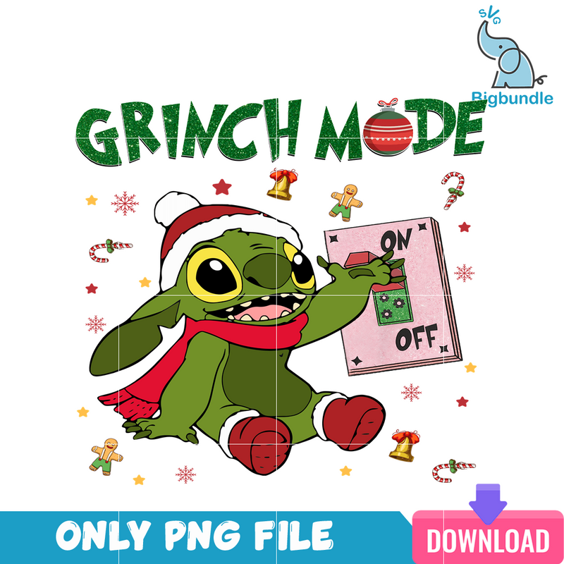 Grinch Stitch Mode On PNG