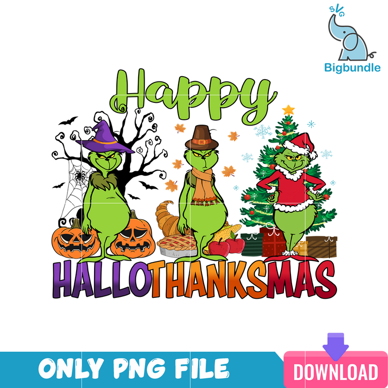 Grinch Happy Hallo Thanks Mas PNG