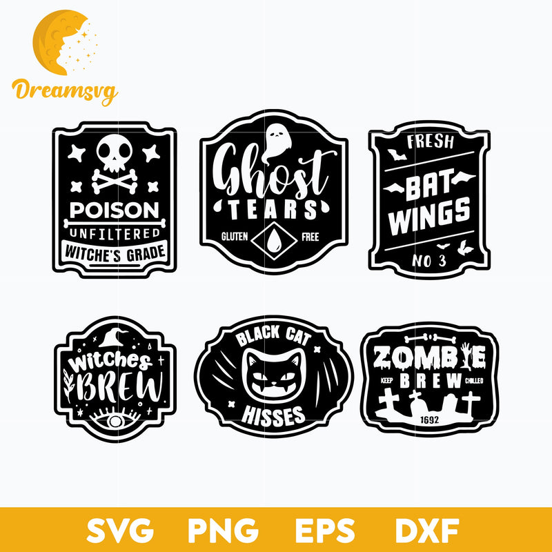 Halloween label bundle svg, Halloween svg, png, dxf, eps digital file.