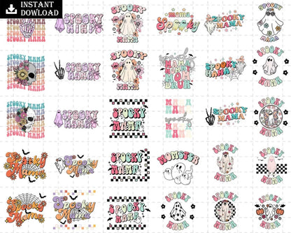 Retro Halloween Ghost PNG Sublimation Bundle | Retro Sublimation PNG, Designs Downloads, PNG Clipart, Sublimation Download