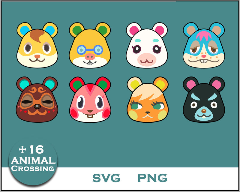 16+ Hamster Svg Bundle, Animal Crossing Svg Bundle, Animal Crossing Svg, Cartoon svg, png digital file