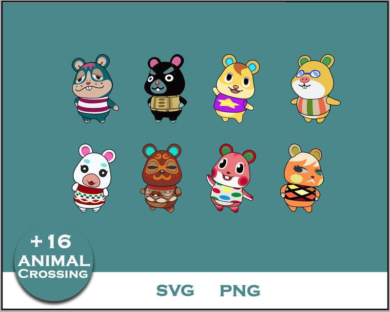 16+ Hamster Svg Bundle, Animal Crossing Svg Bundle, Animal Crossing Svg, Cartoon svg, png digital file