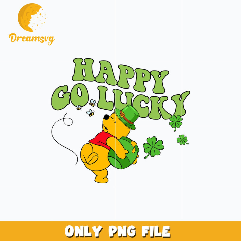 Pooh happy go lucky patrick's day Png