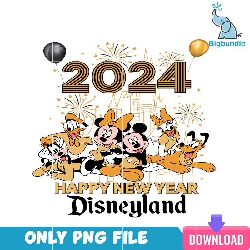 Happy New Year 2024 Disneyland PNG