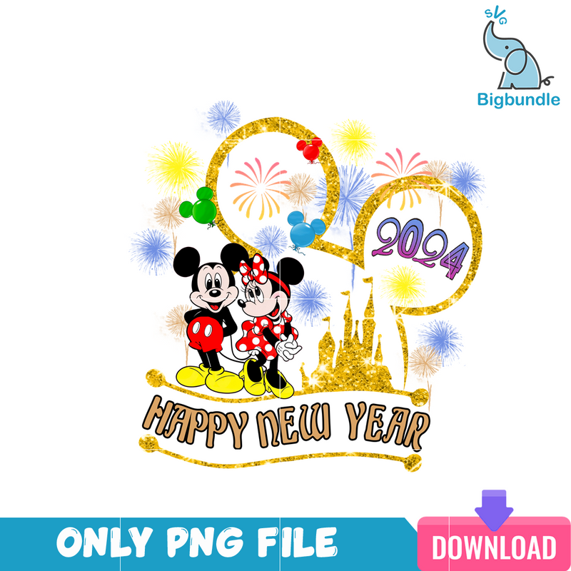 Happy New Year Disneyland Mickey PNG