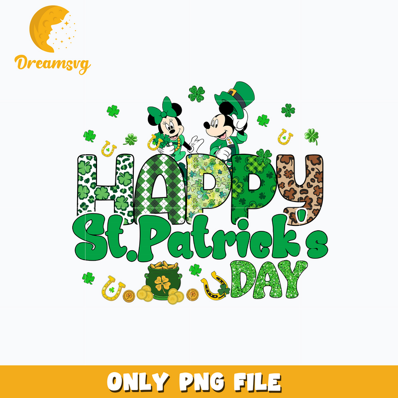 Mickey couple happy st. patrick's day png